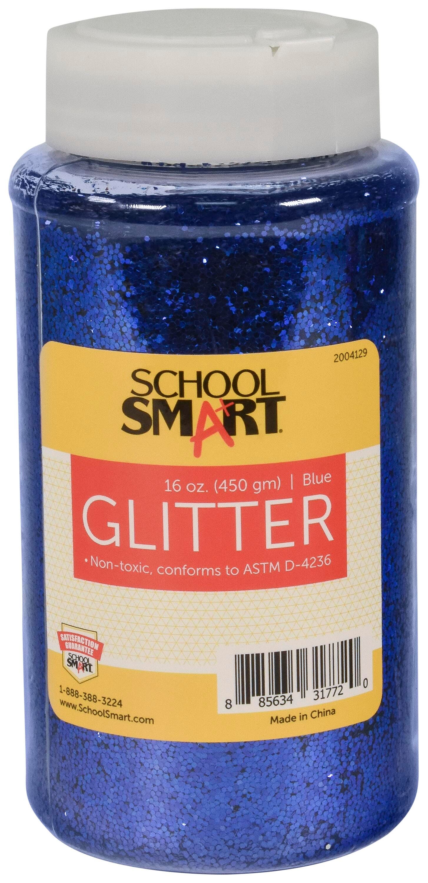 School Smart Craft Glitter, 1 Pound Jar, Blue 2004129